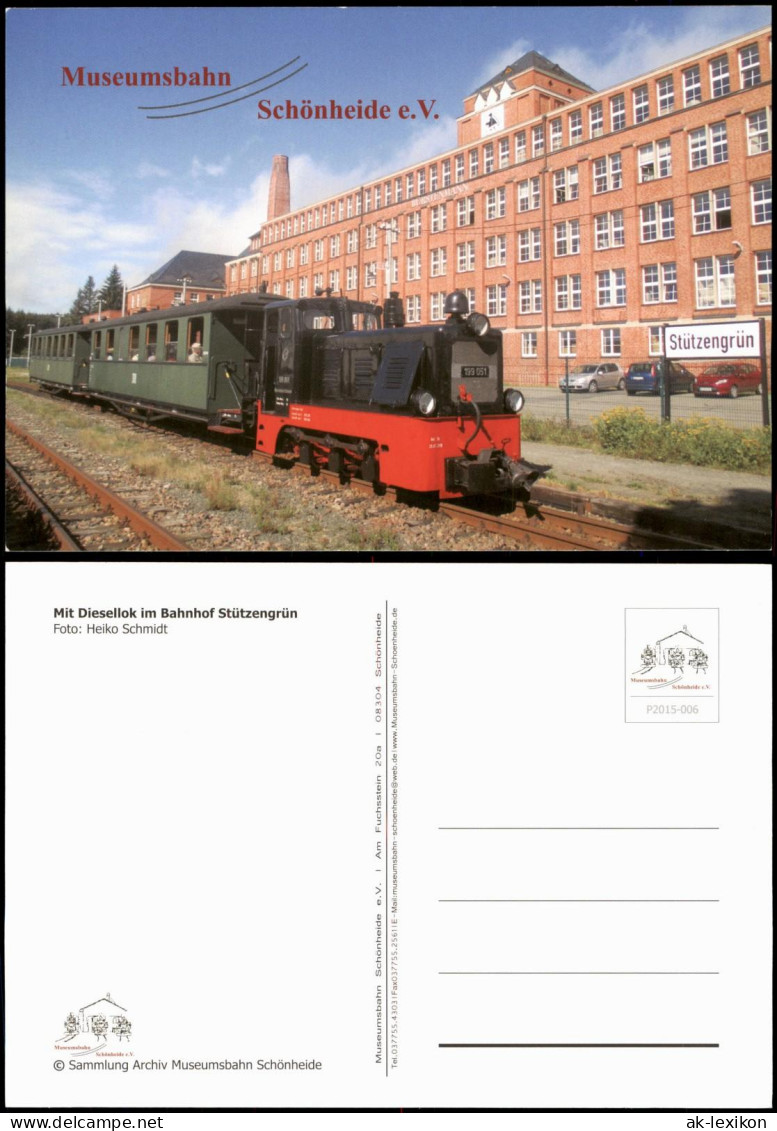Stützengrün Diesellok der Museumsbahn im Bahnhof Stützengrün 2015