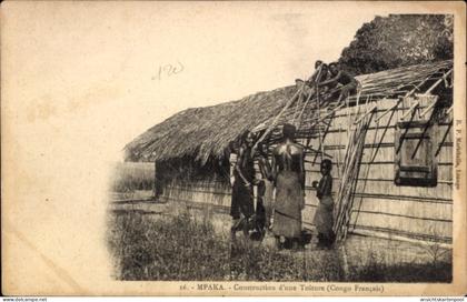 CPA Französisch Kongo, Bau eines Daches