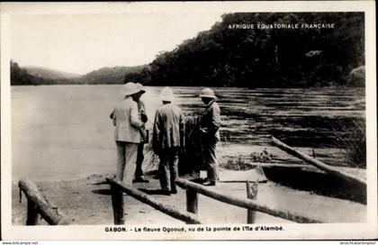 CPA Gabun, Le fleuve Ogooue, vu de la pointe de l'Ile d'Alembé