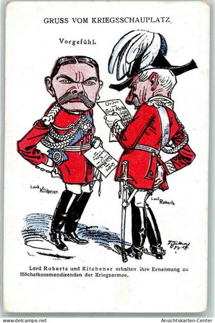 13237580 - Karikatur  Lord Roberts und Kitchener erhalten ihre Ernennung