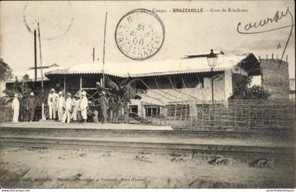 CPA Brazzaville Französisch Kongo, Kinshassa Bahnhof