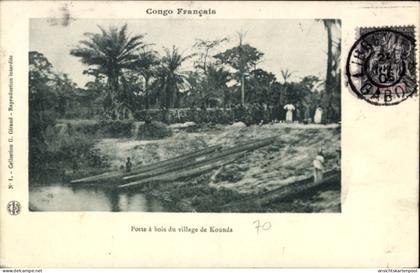 CPA Kouanda Französisch Kongo, Pirogen am Strand