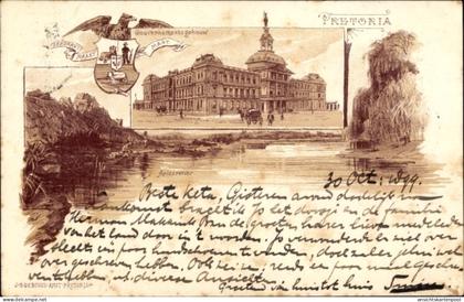 Lithographie Pretoria Südafrika, Aplesrivier, Gouvernementsgebouw
