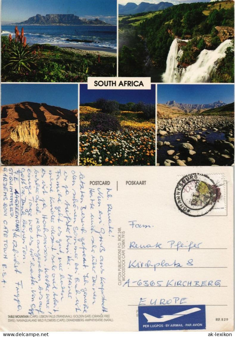 Südafrika TABLE MOUNTAIN LISBON FALLS (TRANSVAAL)  Südafrika Mehrbild-AK 1990