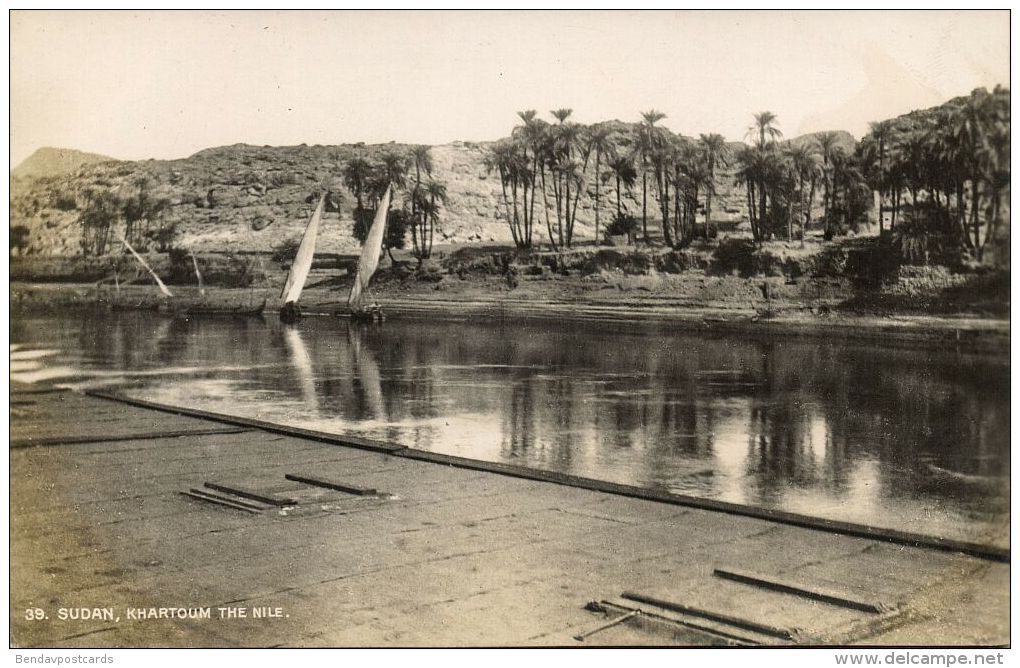 sudan, KHARTOUM, River Nile Scene (1930s) RPPC