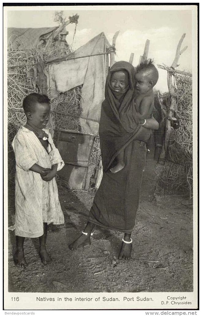 sudan, PORT SUDAN, Native Children (1950s) RPPC