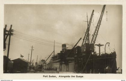 PC SUDAN PORT SUDAN ALONGSIDE THE QUAYS REAL PHOTO POSTCARD (b63053)