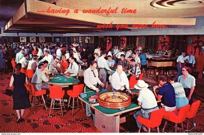 Gambling Casino Roulette Poker Las Vegas Nevada NV Interior View Postcard