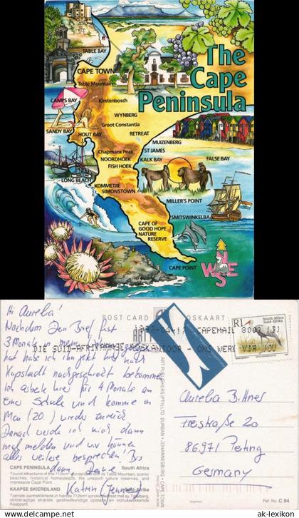 Cape Peninsula South Africa Cape Peninsula Landkarte Map View 1990