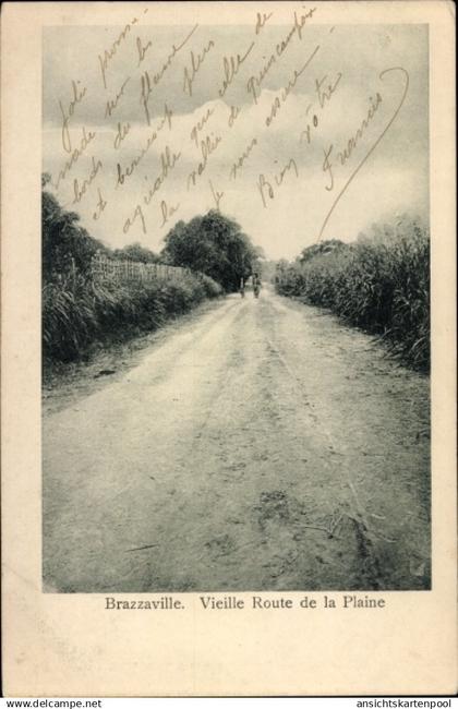 CPA Brazzaville Französisch Kongo, Alte Straße