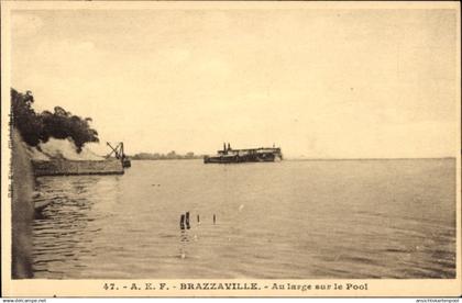 CPA Brazzaville Französisch Kongo, Offshore am Pool
