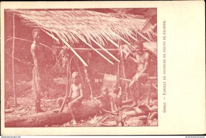 CPA Französisch Kongo, Familie der Palmfruchtschneider
