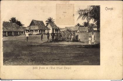 CPA französisch Kongo, kleines Postamt
