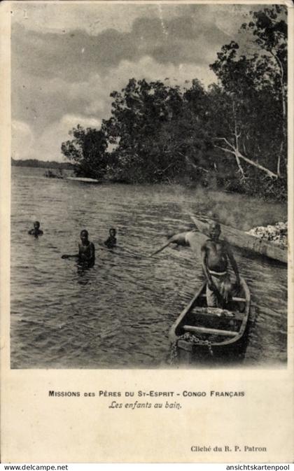 CPA Französisch-Kongo, Missionen der Väter des Geistes, Kinder im Bad