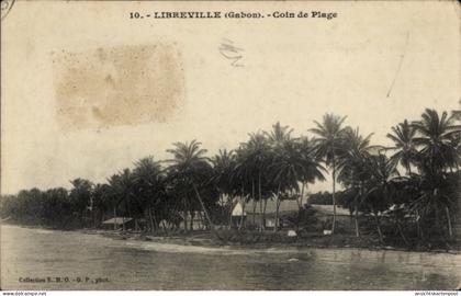 CPA Libreville Gabun, Beach Corner, Strandpartie, Palmen