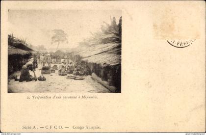 CPA Mayomba Französisch-Kongo, Vorbereitung einer Karawane