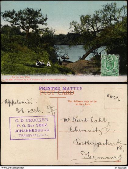 Postcard Südafrika On the Vaal River (South Africa, Südafrika) 1911