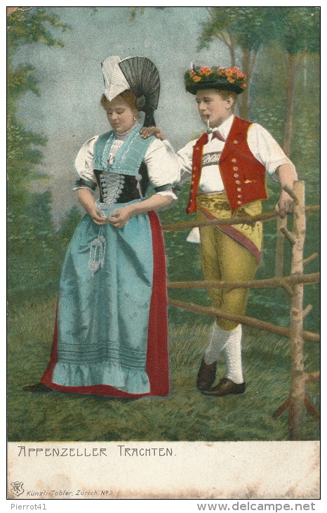 SUISSE - APPENZELLER TRACHTEN - Carte postée à IGIS en 1905