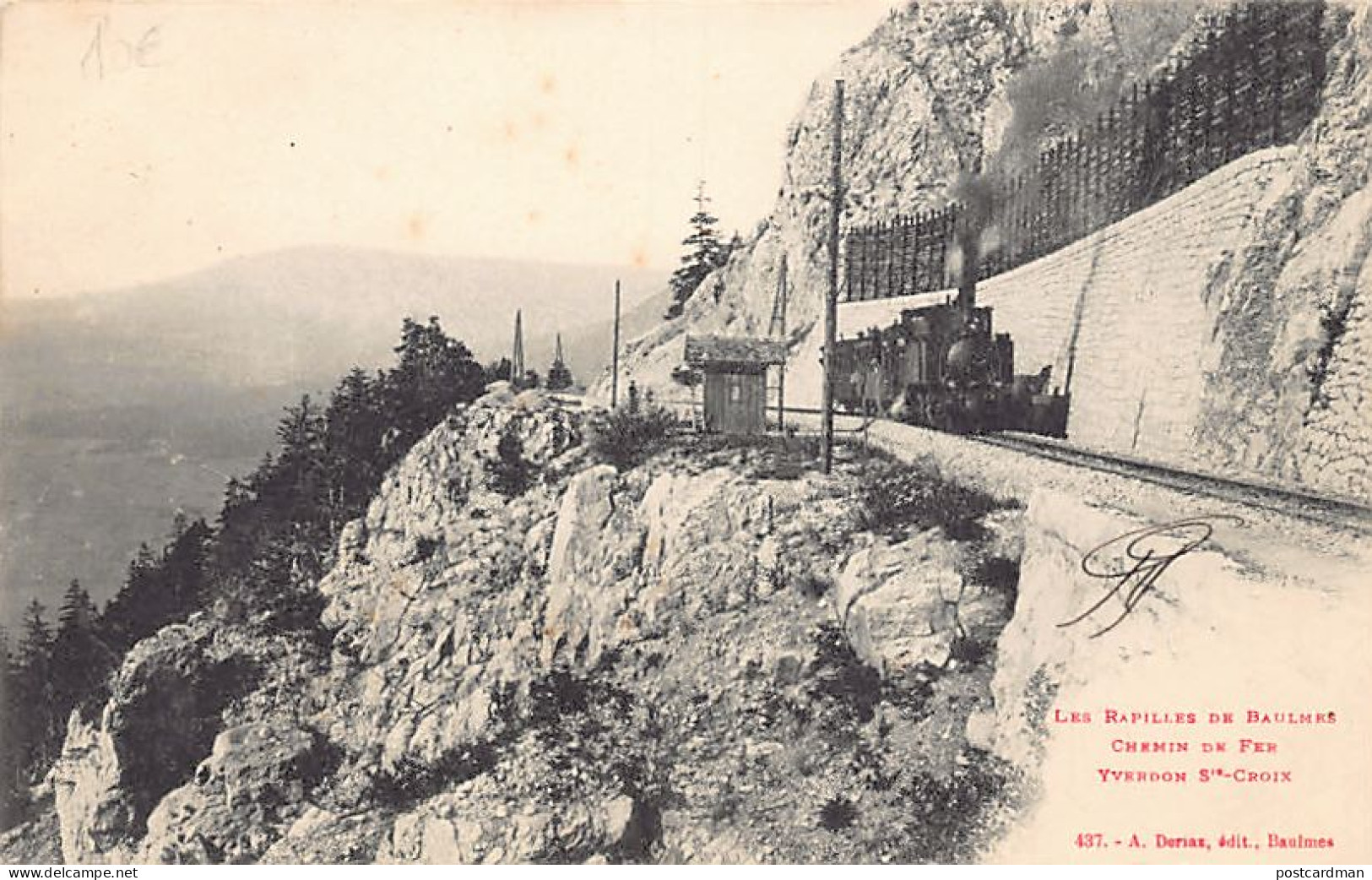 Suisse - BAULMES (VD) Les rapilles de Baulmes - Chemin de Fer Yverdon-Sainte-Croix - Ed. A. Deriaz 437