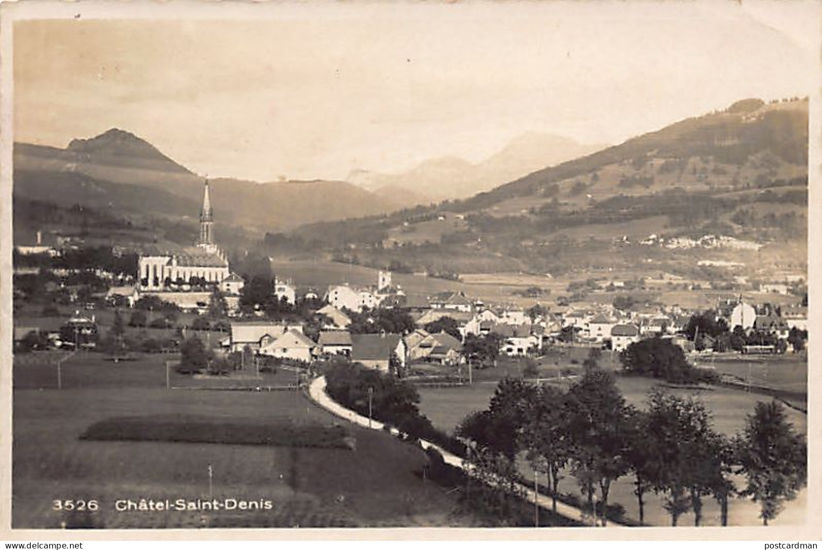 Suisse - CHÂTEL SAINT-DENIS (FR) Vue générale - VOIR LES SCANS POUR L'ÉTAT - Ed. Perrochet-Matile 3526