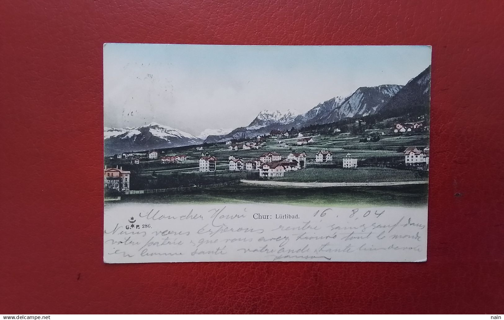 SUISSE - CHUR : LÛRLIBAD - + CACHET : NOVILLE TAVIERS - CHUR   " - RARE - "