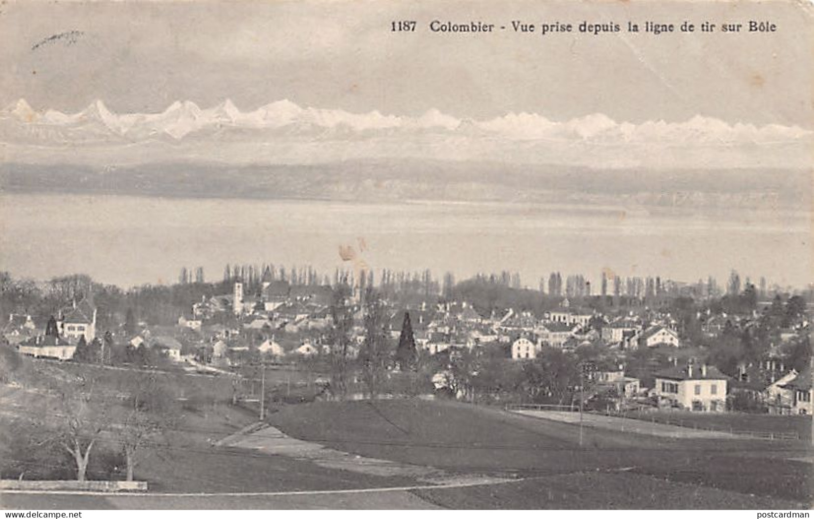 Suisse - COLOMBIER (NE) Vue prise depuis la ligne de tir sur Bôle - Ed. Th. Jacot 1187