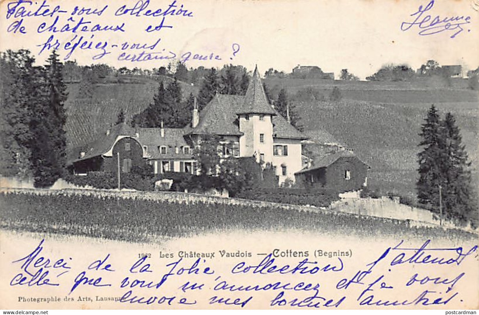 Suisse - COTTENS (VD) Les châteaux vaudois - Ed. Photographie des Arts 1962