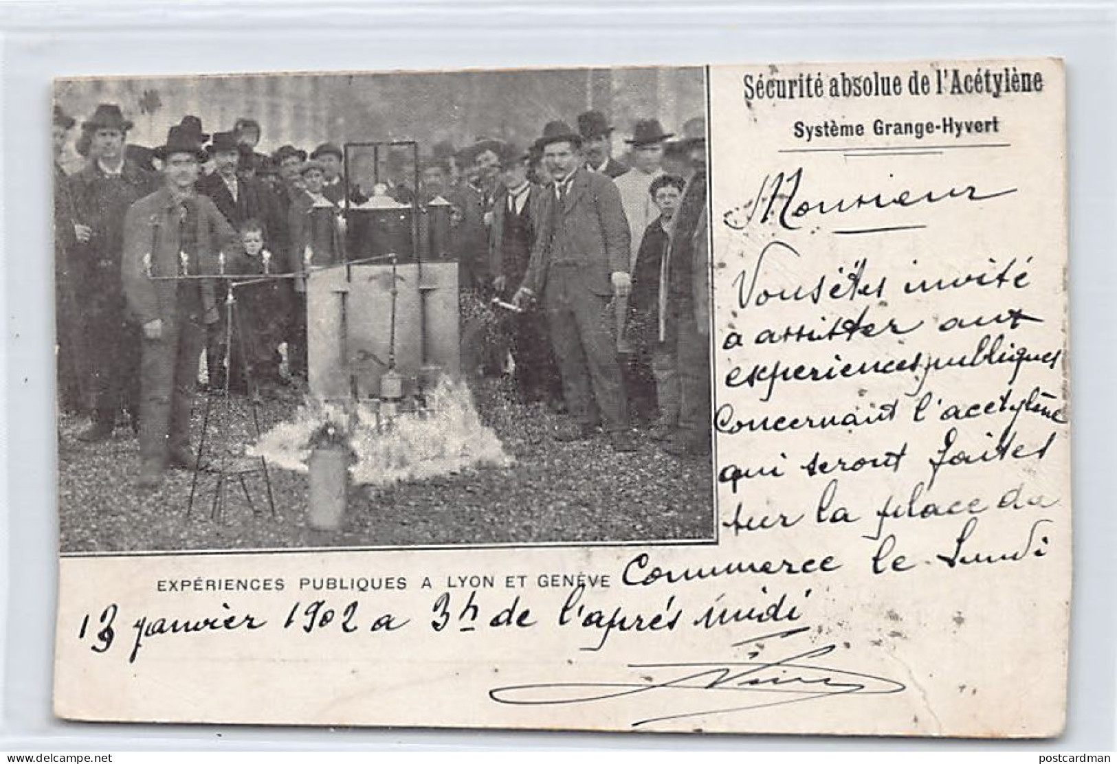 Suisse - GENÈVE - Maison A. Bory & Cie, Rue de Carouge 25-27 - Sécurité absolue de l'Acétylène, Systême Grange-HYvert -