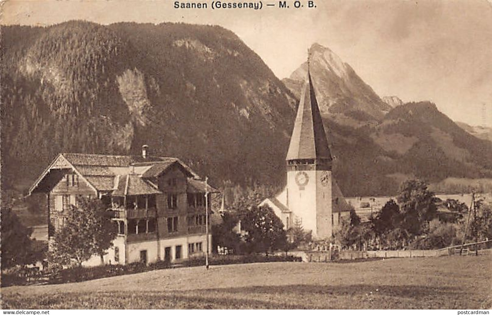 Suisse - Gessenay (BE) Saanen - Gesamtansicht - Kirche - Ed. Louis Burgy