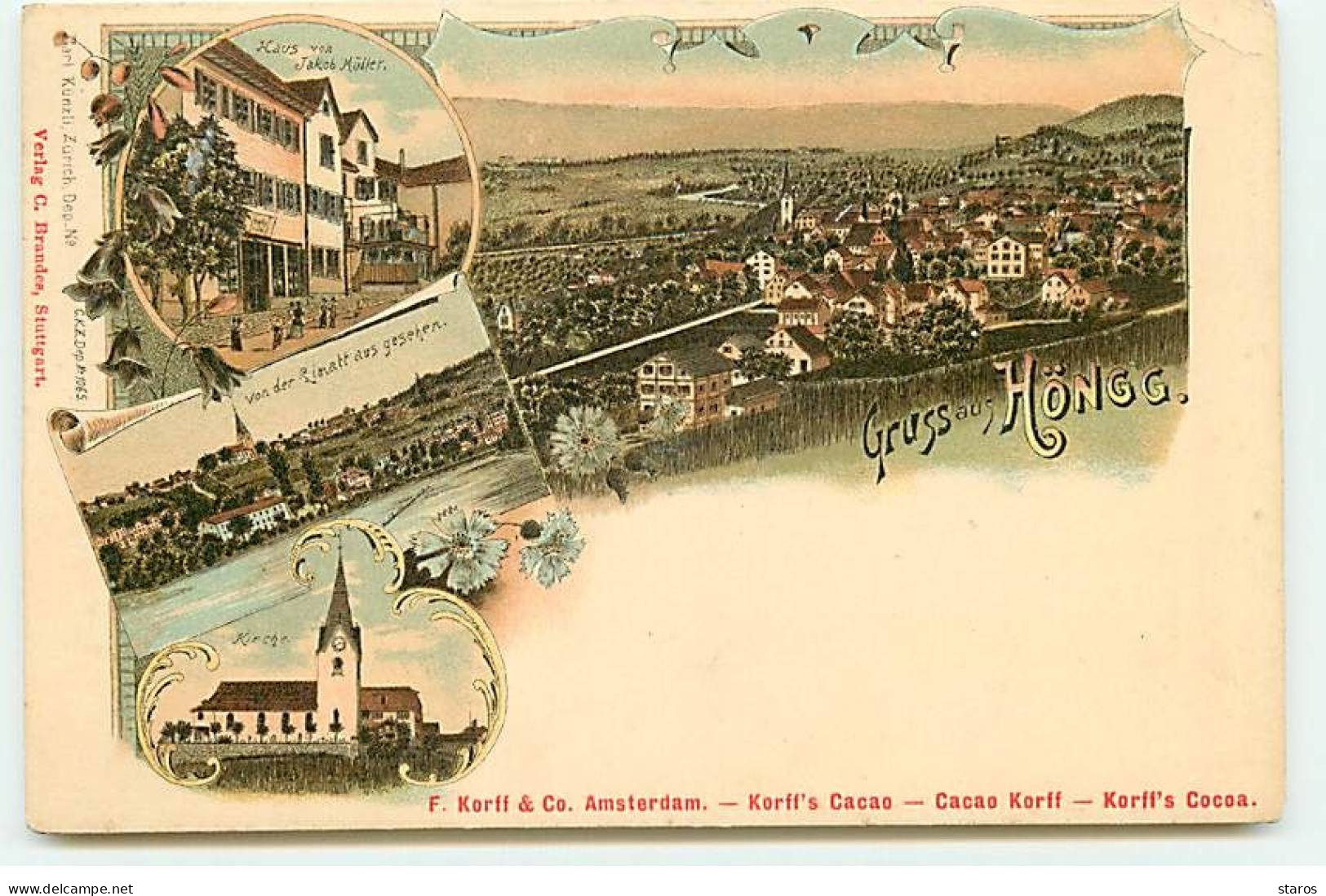 Suisse - Gruss aus HONGG - Haus von Jakob Müller, Kirche ...