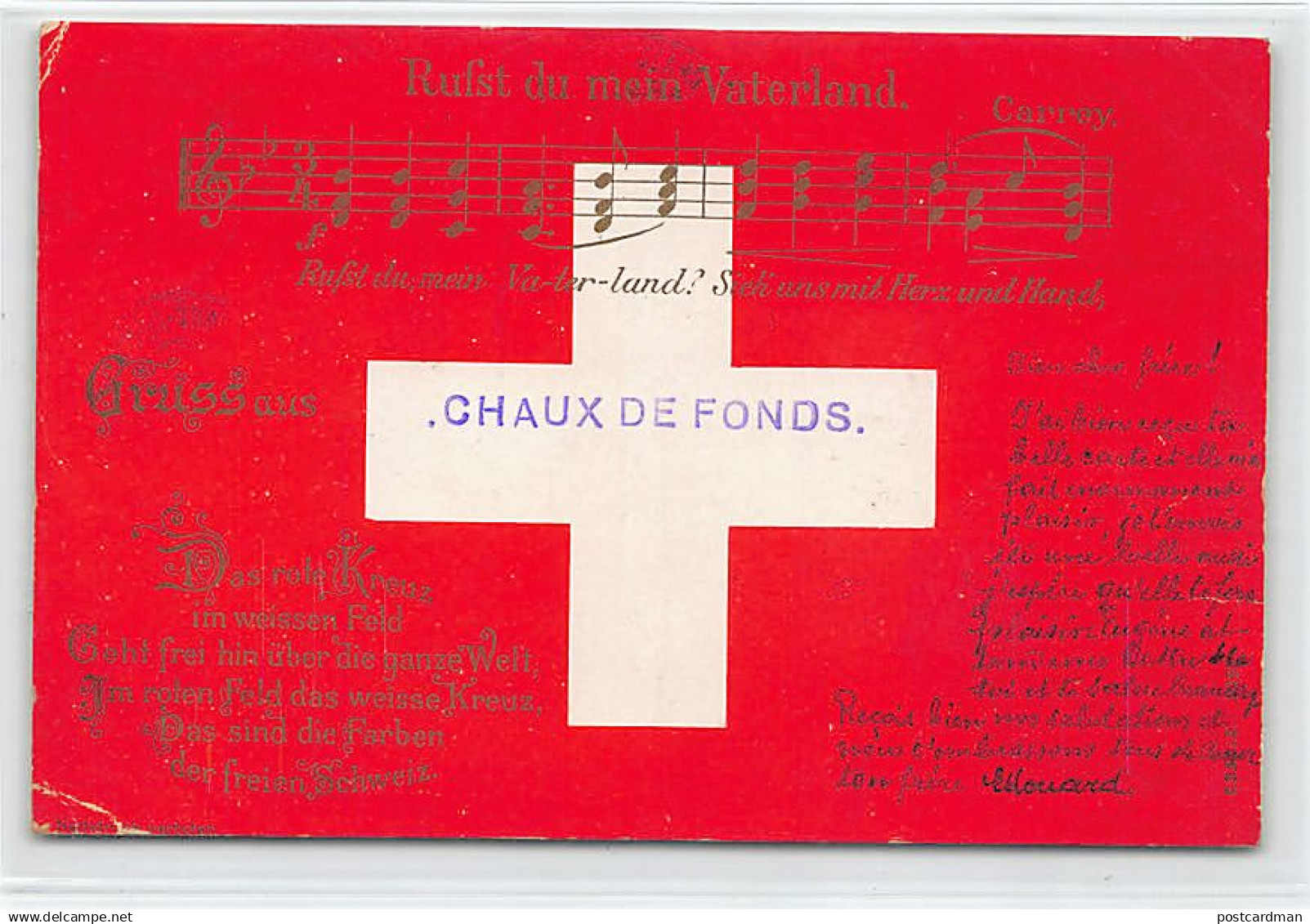 Suisse - LA CHAUX-DE-FONDS (NE) Hymne Suisse - Ed. E. B. & C.