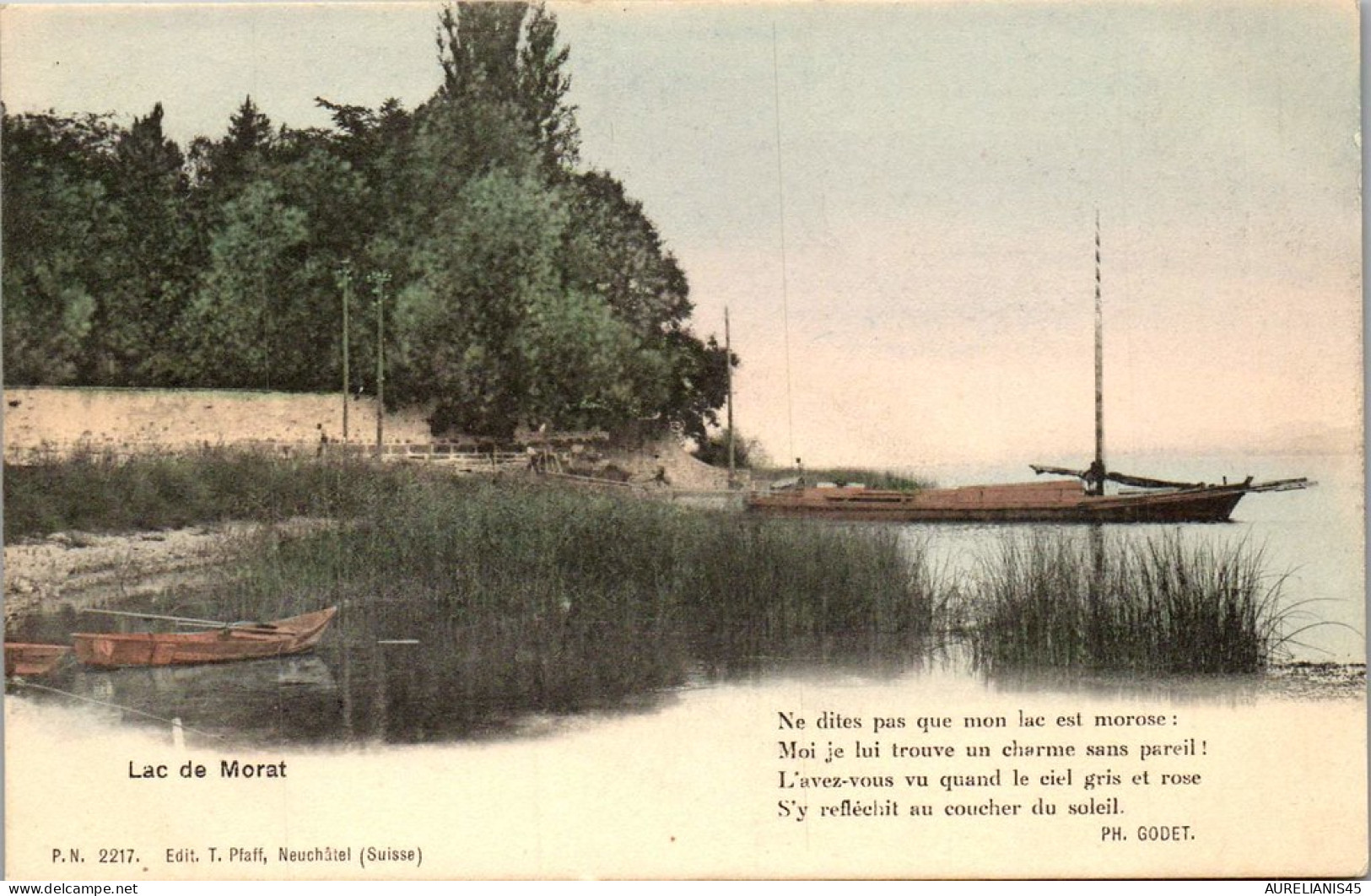 SUISSE LAC DE MORAT  carte postale ancienne [GIT-3125]