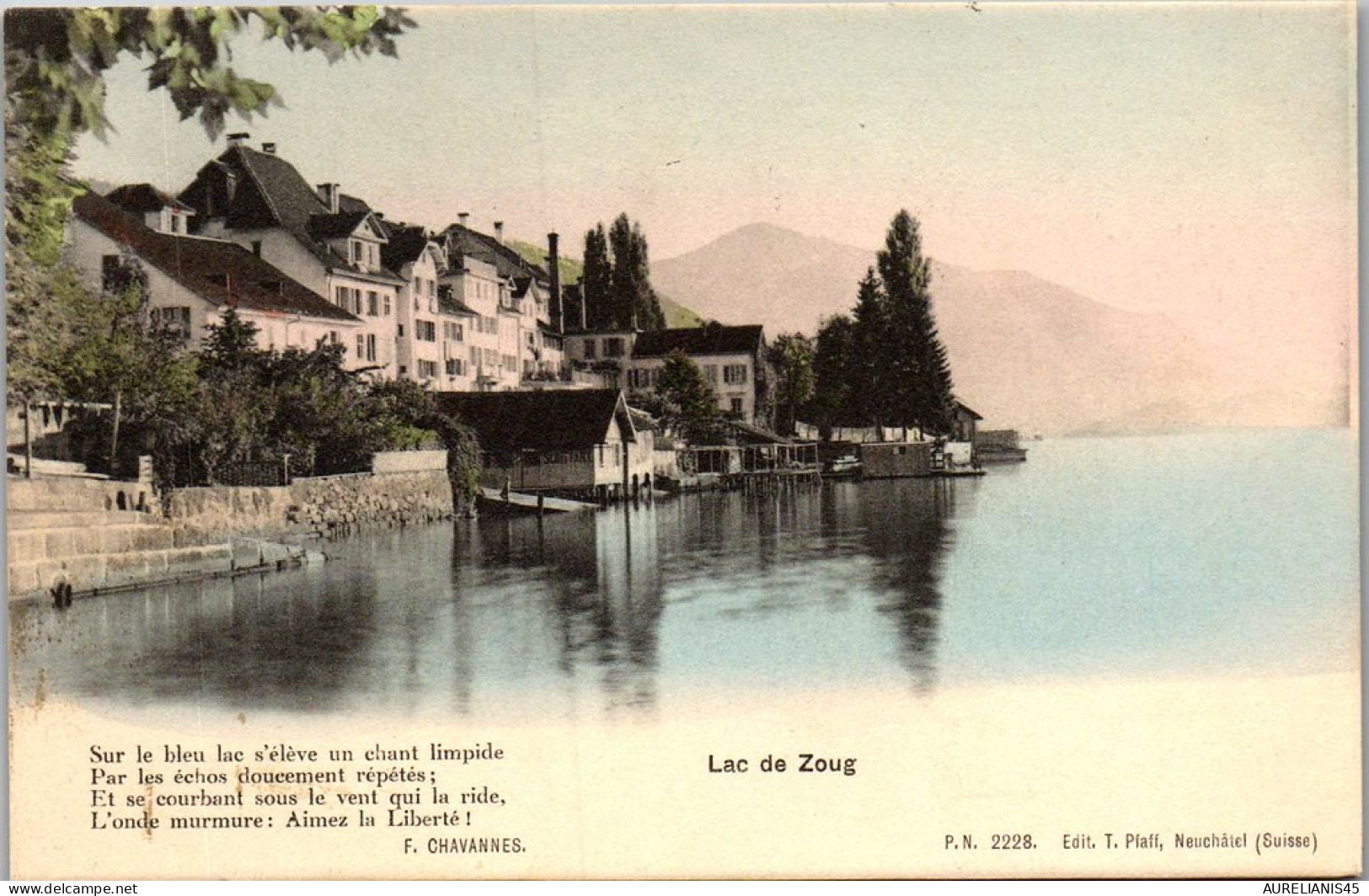 SUISSE LAC DE ZOUG  carte postale ancienne [GIT-3011]