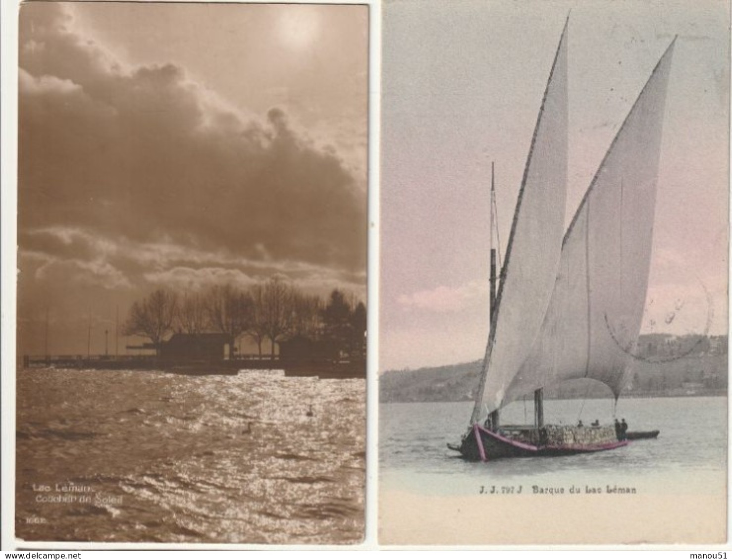 Suisse - Lac LEMAN - 2 CPA