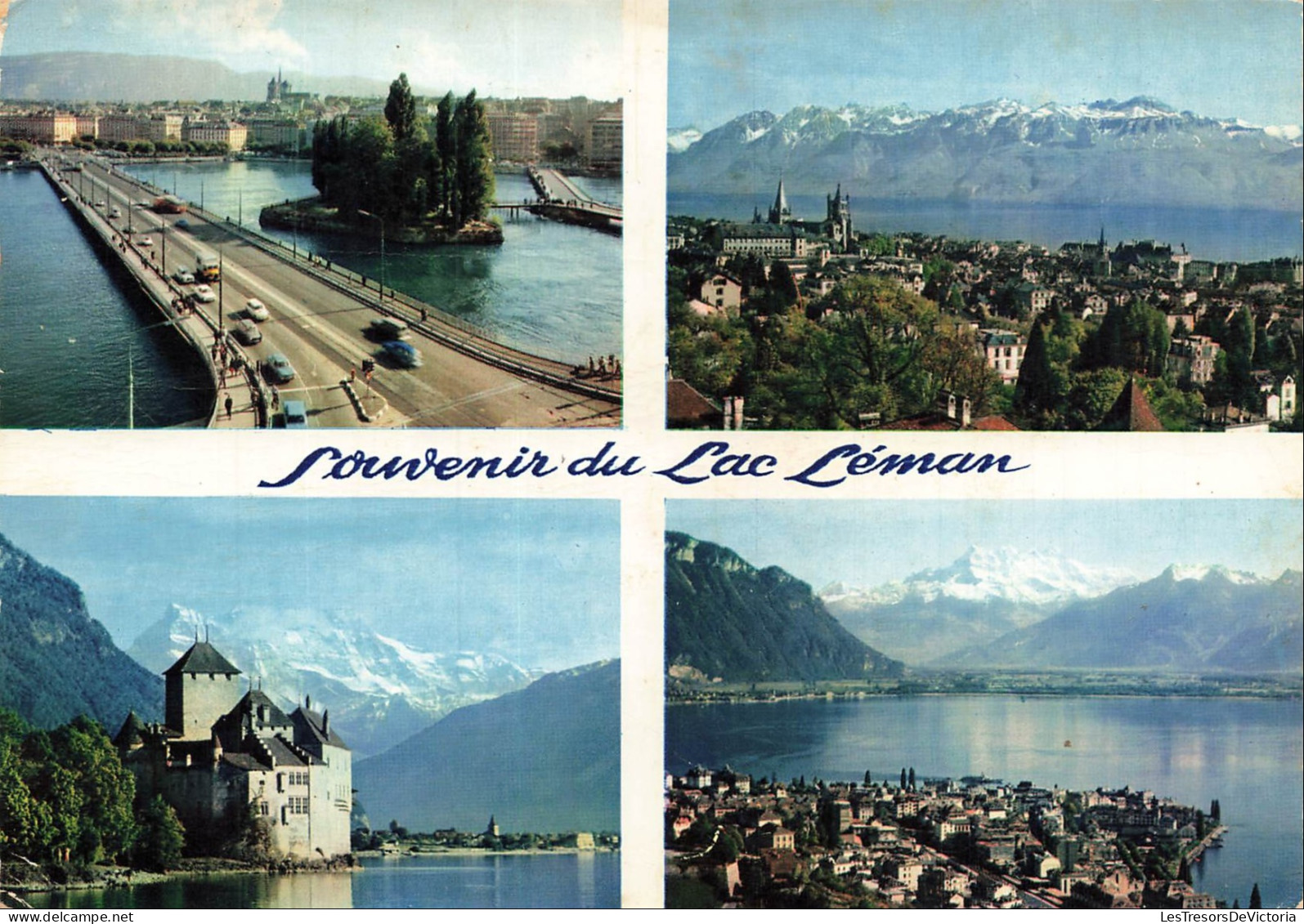 SUISSE - Lac Léman - Genève - Lausanne - Château de Chillon - Montreux - Carte postale