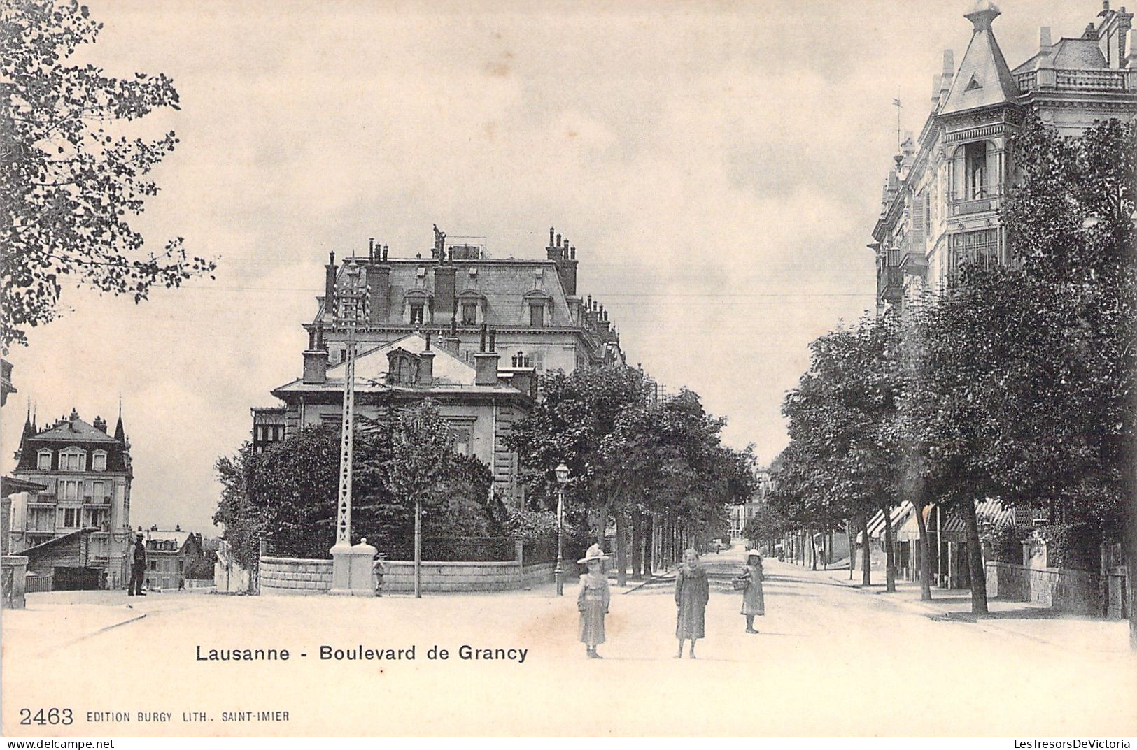 SUISSE - lausanne - boulevard de grancy - edition burgy - carte postale ancienne