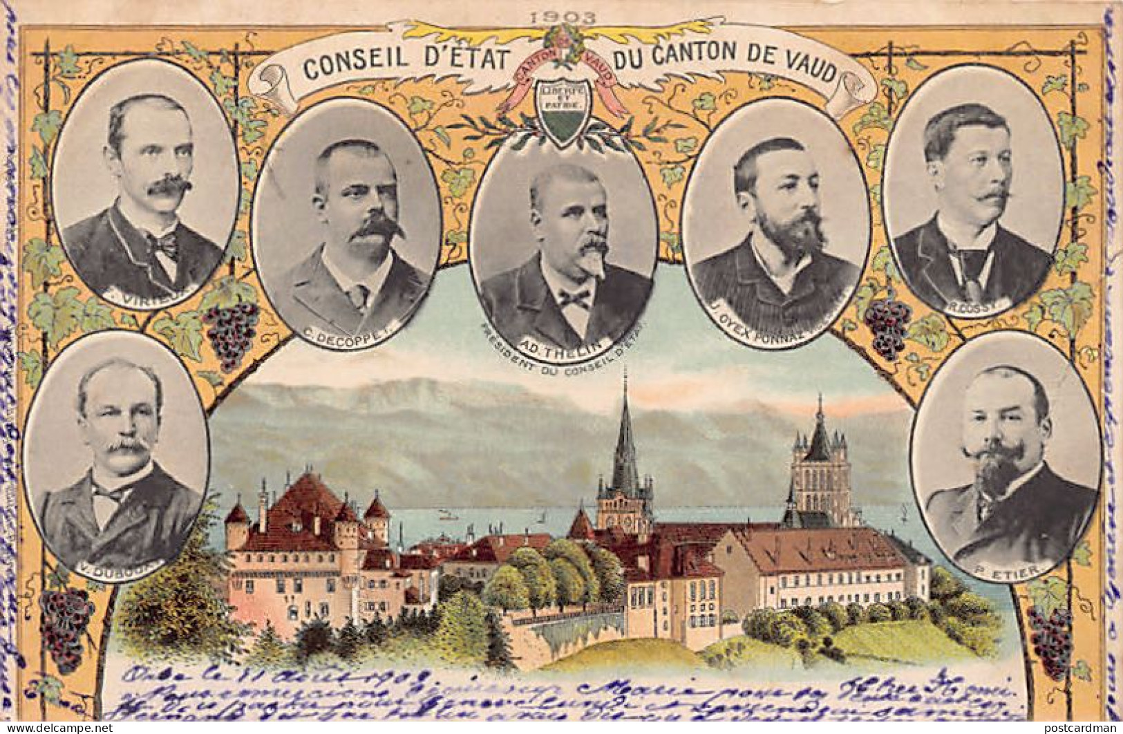 Suisse - LAUSANNE (VD) Conseil d'état du Canton de Vaud en 1903 - Ed. Dupertuis