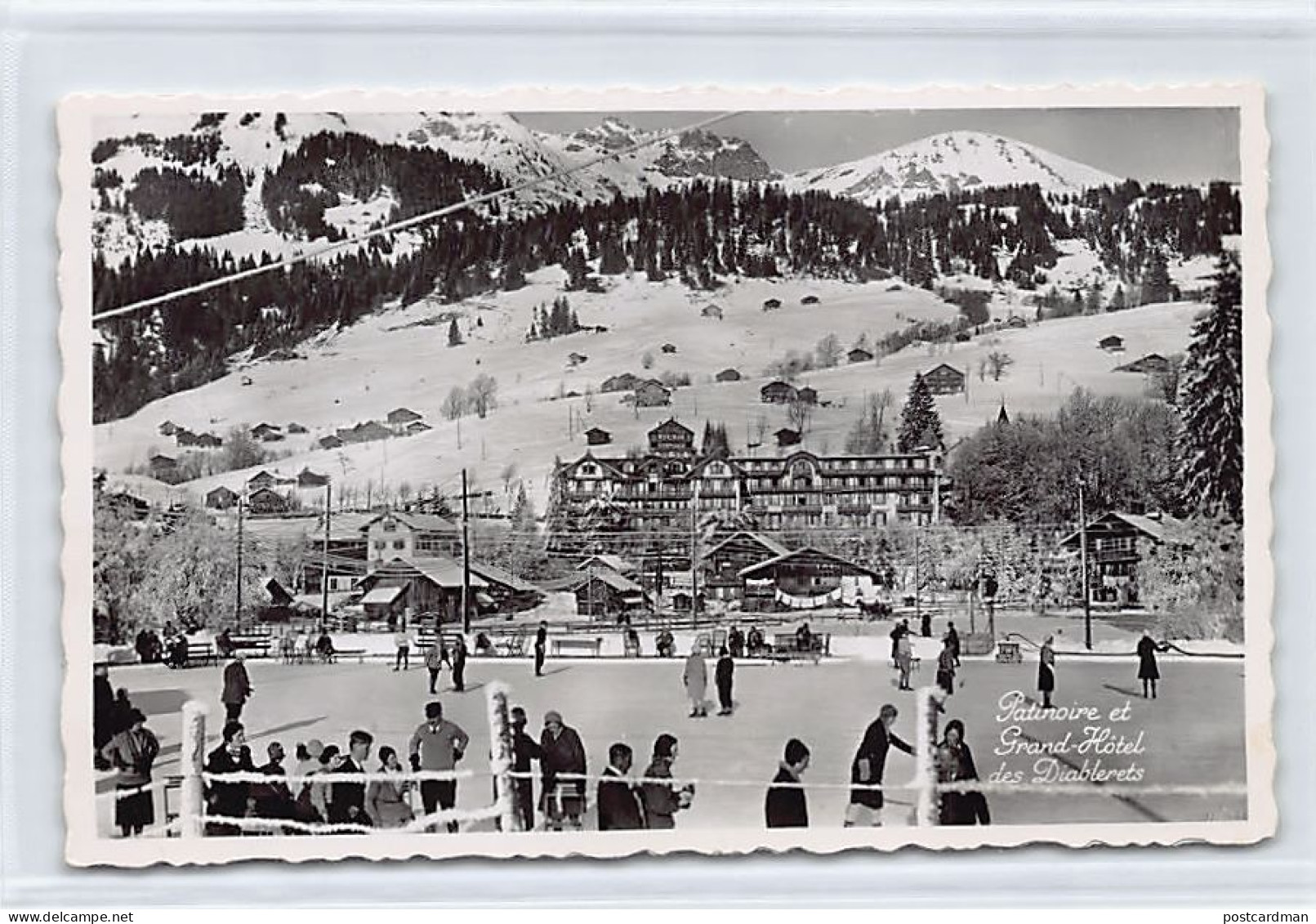 Suisse - Les Diablerets (VD) Patinoire et Grand Hôtel des Diablerets Photo-Hall. M.A. Zürcher-Pittier, les Diablerets