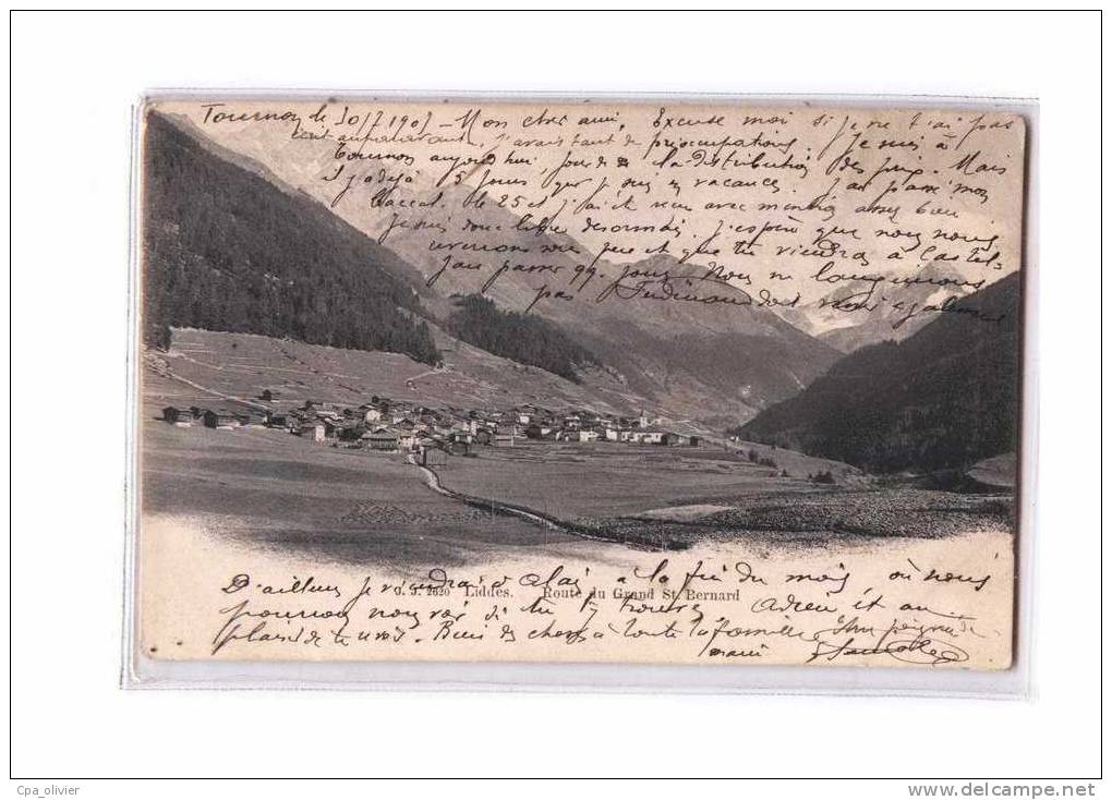 SUISSE Liddes, Vue Générale, Route du Grand St Bernard, Chalets, ed JJ 2620, 1903