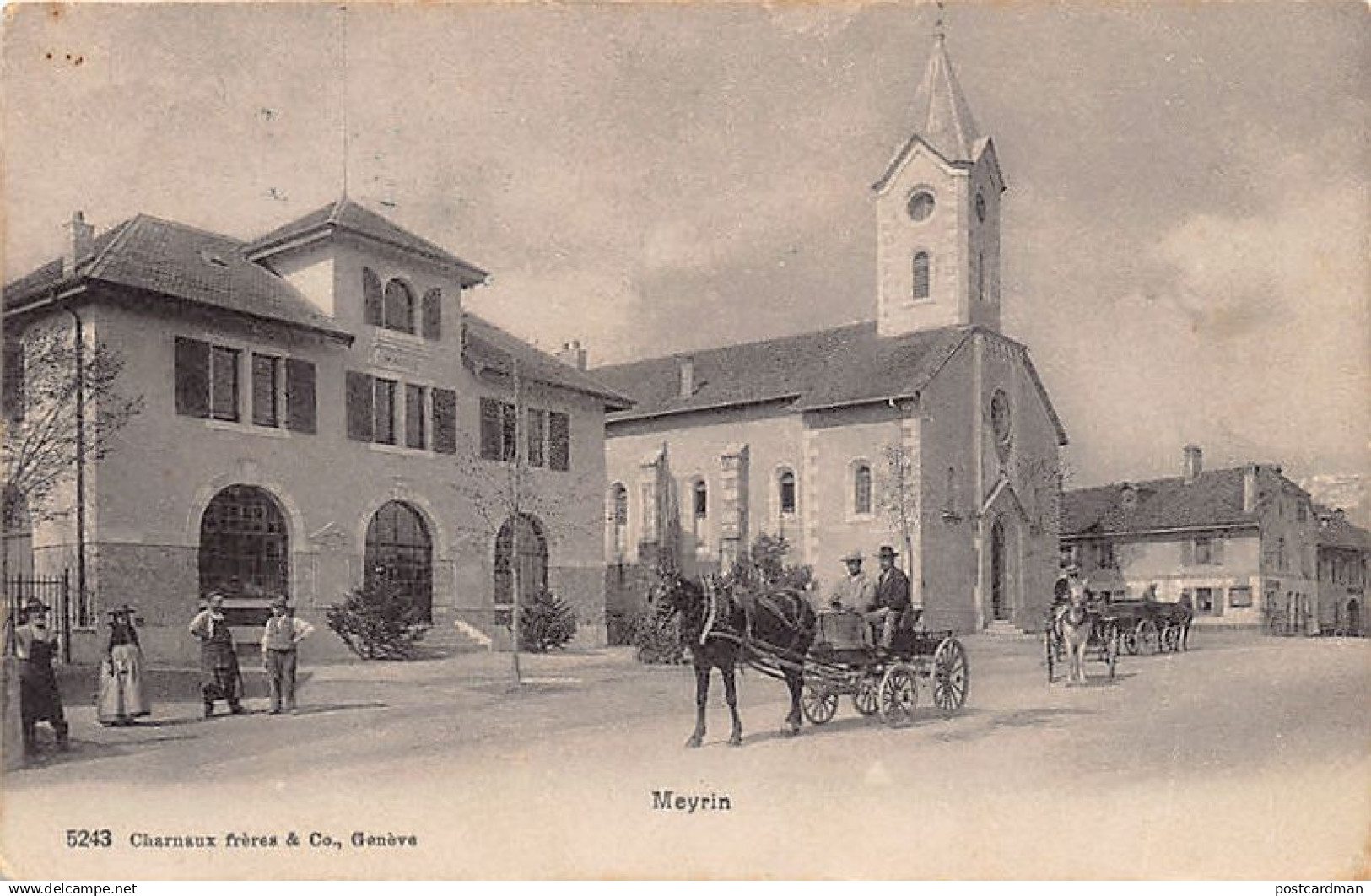 Suisse - MEYRIN (GE) La mairie et l'église - Ed. Charnaux Frères 5243