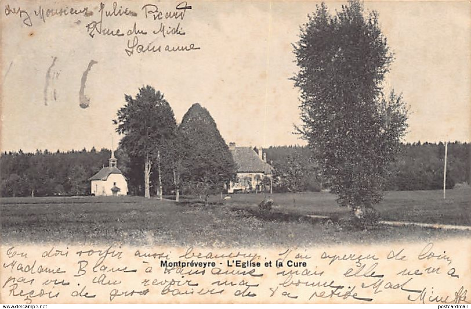 Suisse - MONTPREVEYRE (VD) L'église et la cure - Ed. P. Jaunin 3352