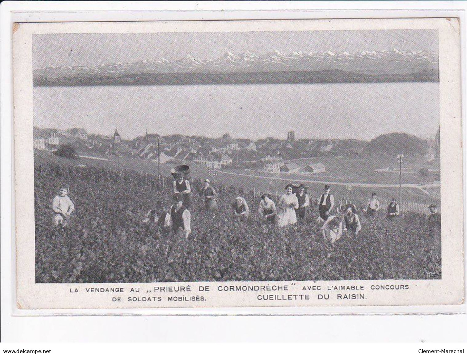 SUISSE: NEUFCHATEL: vendange prieuré de cormondrèche aimable concours soldats mobilisé cueillete raisin - très bon état