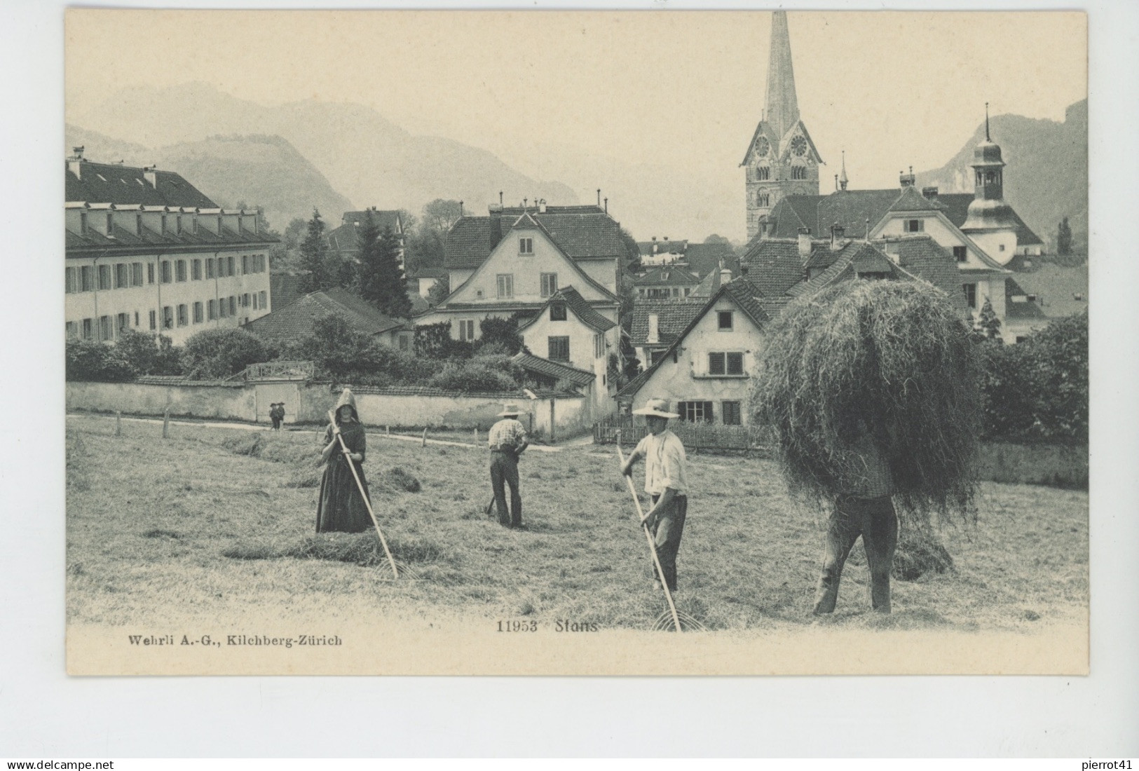 SUISSE - NIDWALD - STANS (scène de fenaison )