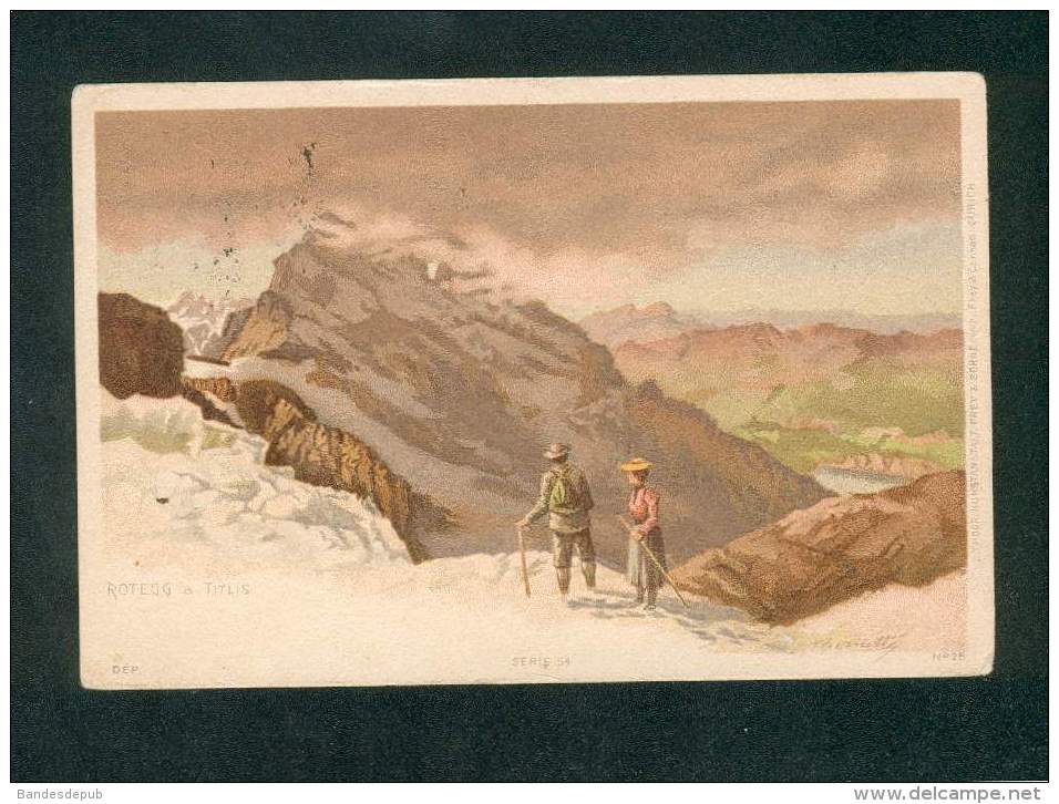 Suisse OW - Engelberg - Rotegg a Titlis (chromo lithographie Frey & Sohne)