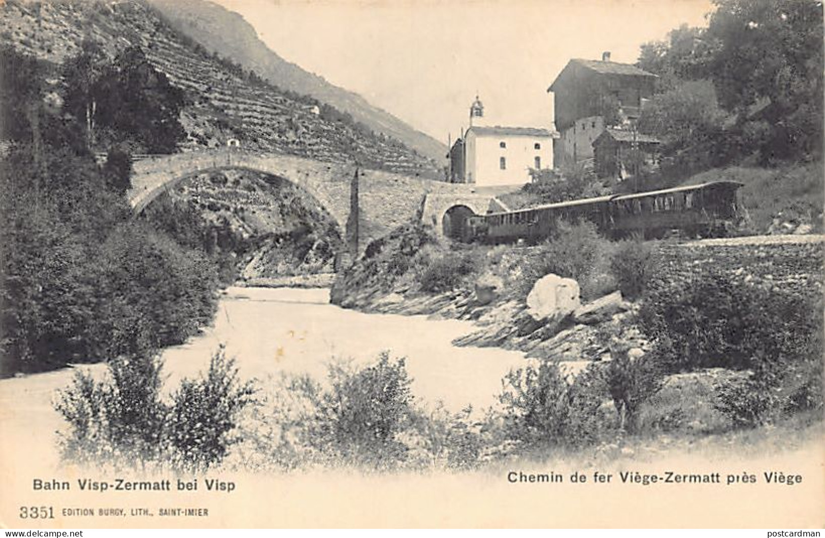 Suisse - Près de Viège (Visp) (VS) Chemin de fer Viège-Zermatt - Ed. L. Burgy 3351