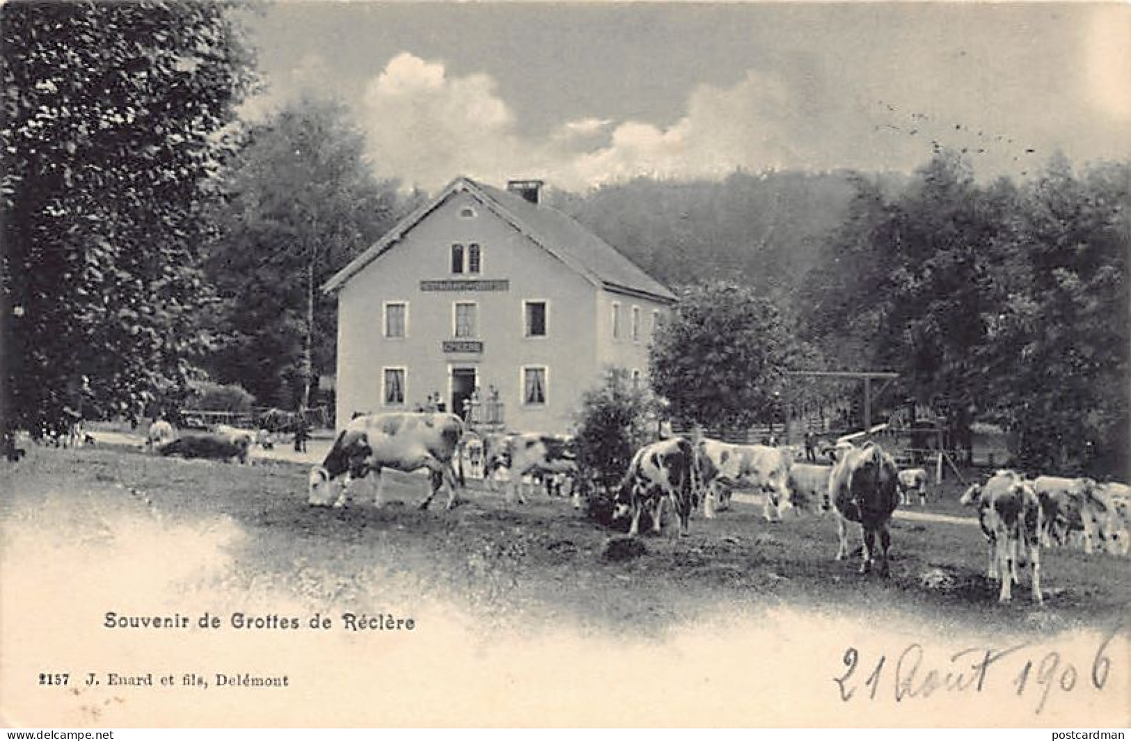 Suisse - RÉCLERE (JU) Souvenir de Grottes de Réclere - Épicerie Restaurant des Grottes - Ed. J. Enard & fils 2157