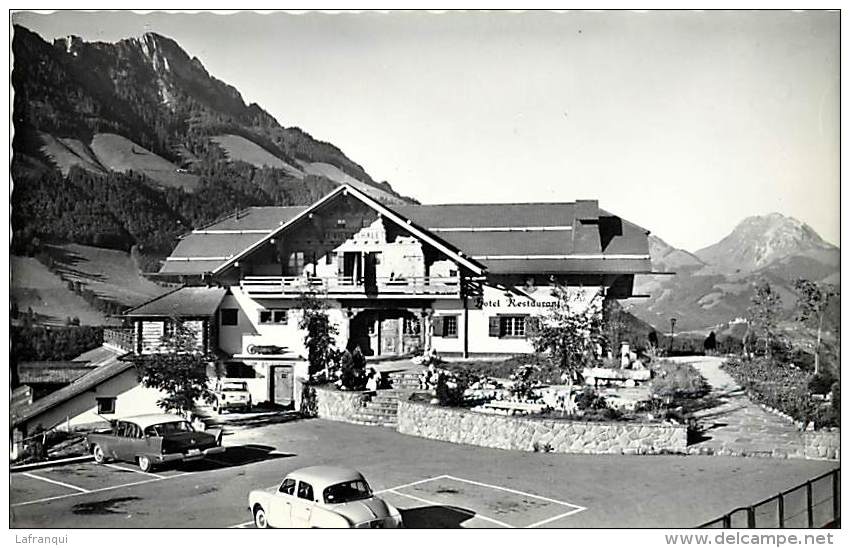 suisse -ref C676- cresuz -le vieux chalet *-petit plan voitures -automobile dont dauphine  - carte bon etat -