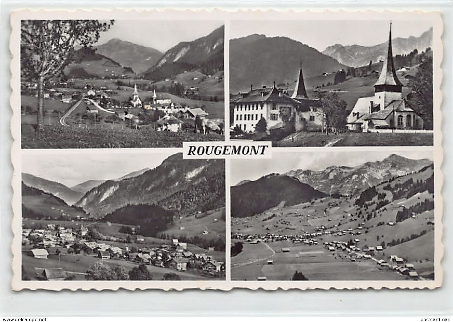 Suisse - ROUGEMONT (VD) Multivue - Eglise - Vues générales - Ed. Perrochet 4592