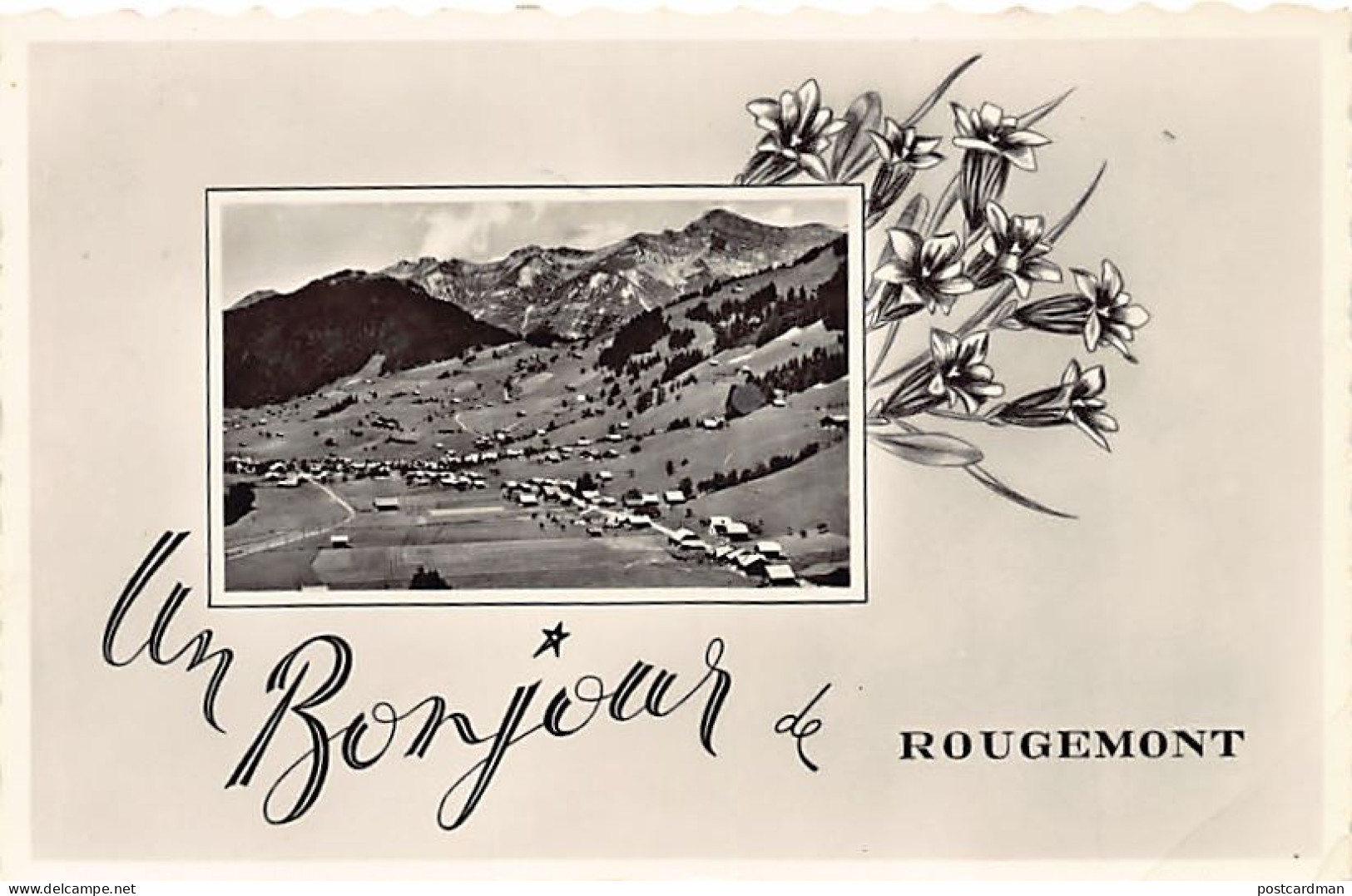 Suisse - ROUGEMONT (VD) Un bonjour de... - Ed. Perrochet 12984
