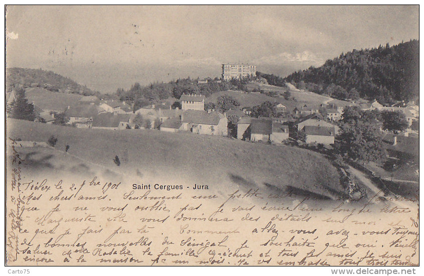 Suisse - Saint Cergues - Panorama - Cachets Trelex 1904